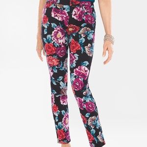 Chico's Sateen Rose Print Jeggings
